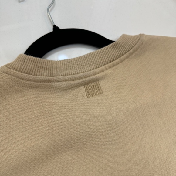 AMI Paris Embroidered size L Beige CrewNeck sweater - Picture 4 of 5